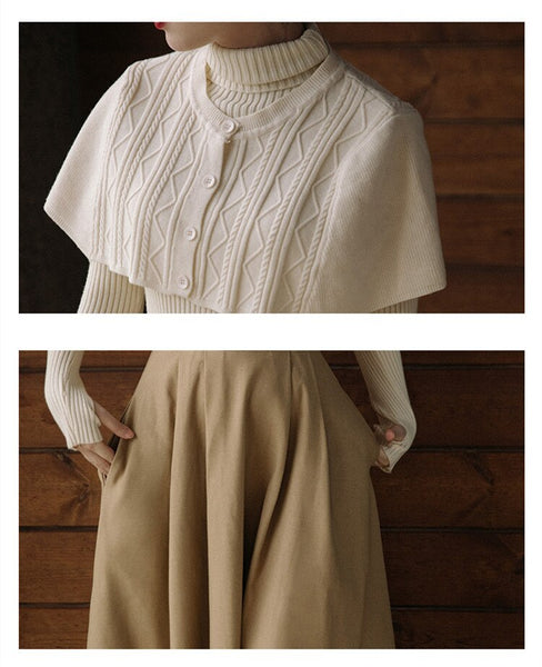 Sophia sweater, shawl, & skirt set
